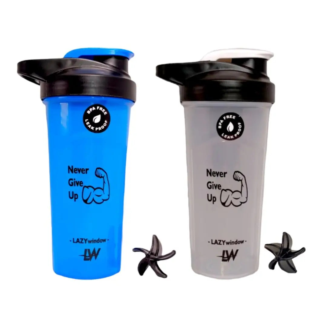 Premium Plastic Gym Shaker Bottle 600ml And Anti Skid Double Wheel AB Roller for Abs Workout