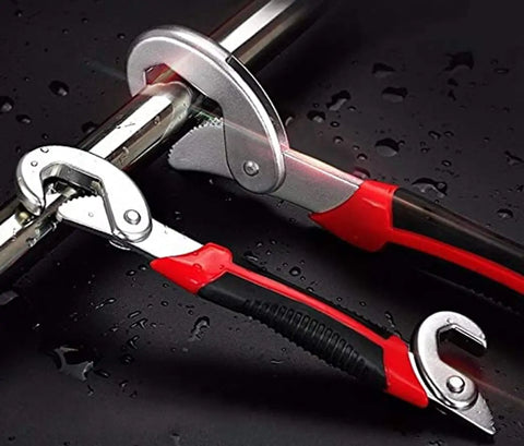 Snap n Grip C Shaped Bmesng1 Auto Adjustable Universal Wrench (Black and Red) -Pack of 2