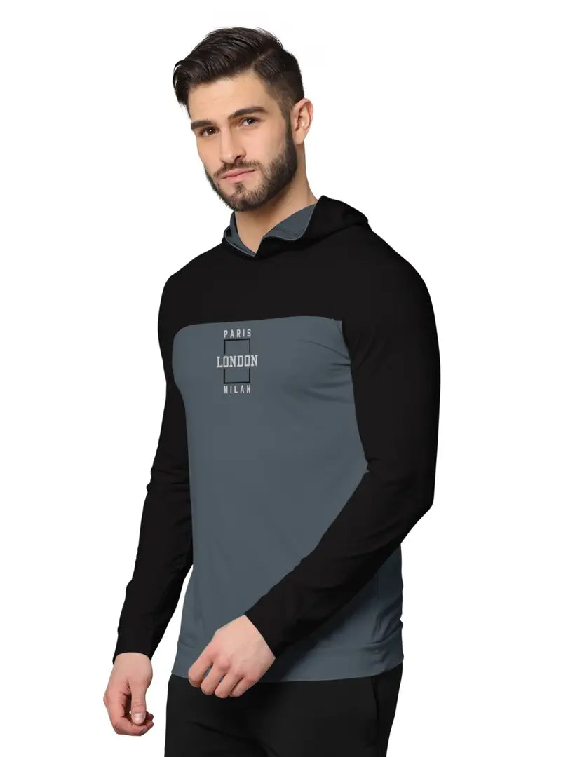 Stylish Fancy Cotton Blend Hood Long Sleeves Printed Sweatshirts Combo For Men Pack Of 2
