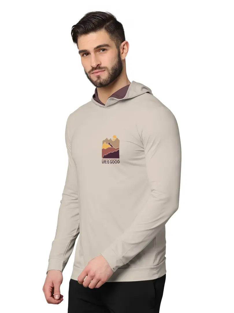 Stylish Fancy Cotton Blend Hood Long Sleeves Printed Sweatshirts Combo For Men Pack Of 2