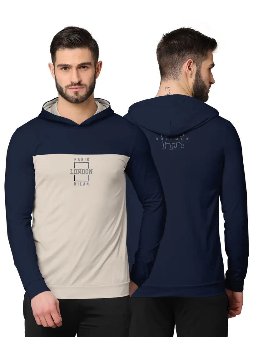 Stylish Fancy Cotton Blend Hood Long Sleeves Printed Sweatshirts Combo For Men Pack Of 2