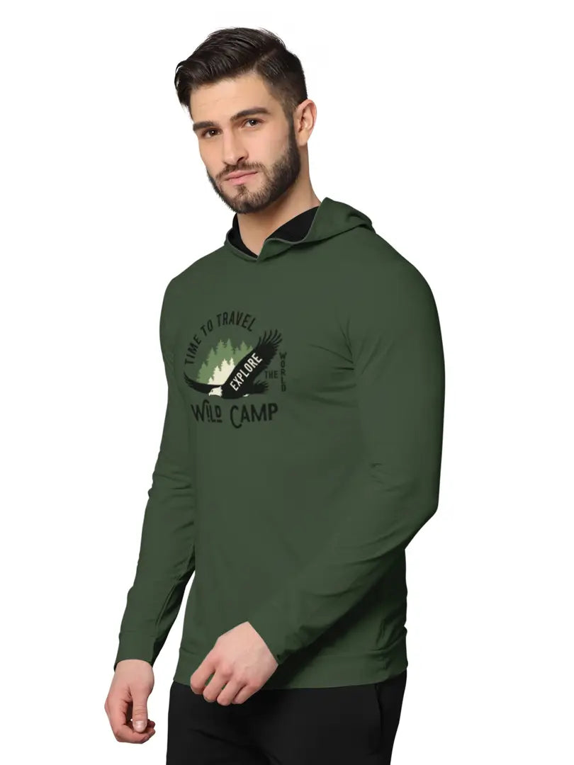 Stylish Fancy Cotton Blend Hood Long Sleeves Printed Sweatshirts Combo For Men Pack Of 2