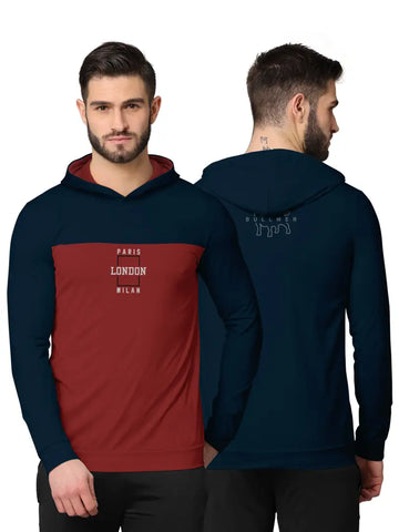 Stylish Fancy Cotton Blend Hood Long Sleeves Printed Sweatshirts Combo For Men Pack Of 2