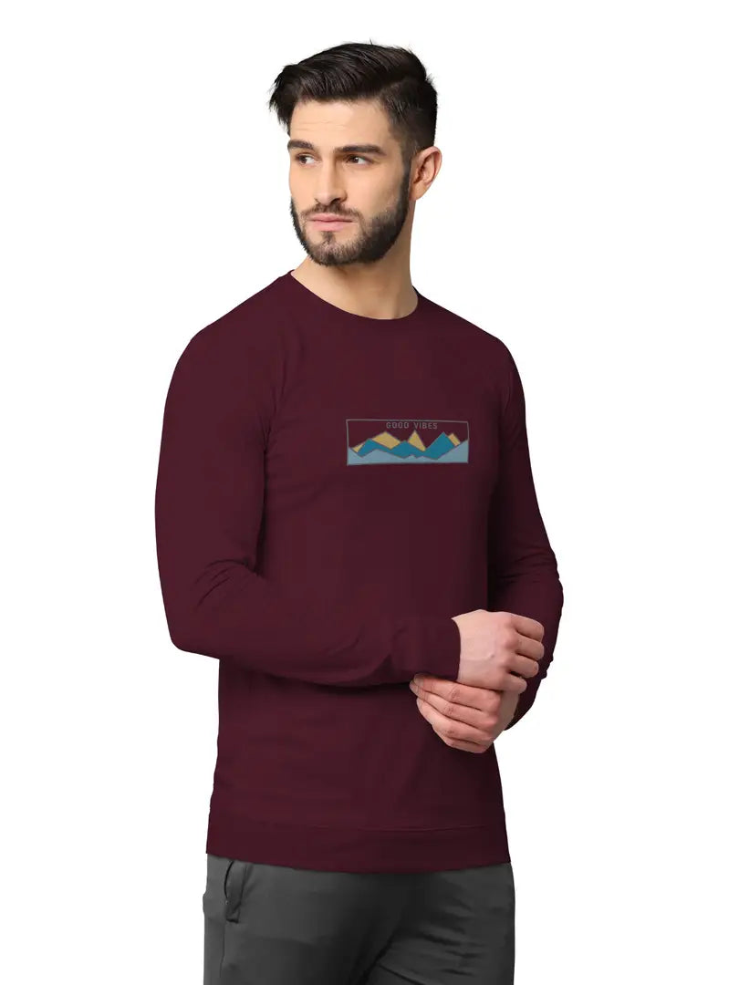 Stylish Fancy Cotton Blend Round Neck Long Sleeves Printed Sweatshirts Combo For Men Pack Of 2