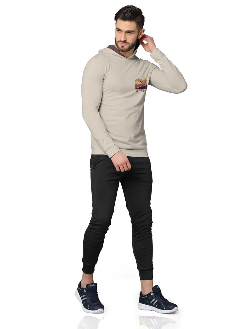 Stylish Fancy Cotton Blend Hood Long Sleeves Printed Sweatshirts Combo For Men Pack Of 2