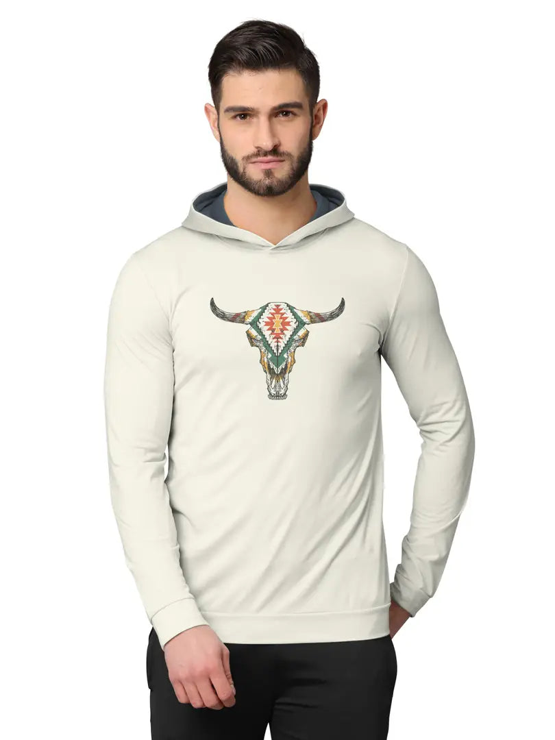 Stylish Fancy Cotton Blend Hood Long Sleeves Printed Sweatshirts Combo For Men Pack Of 2