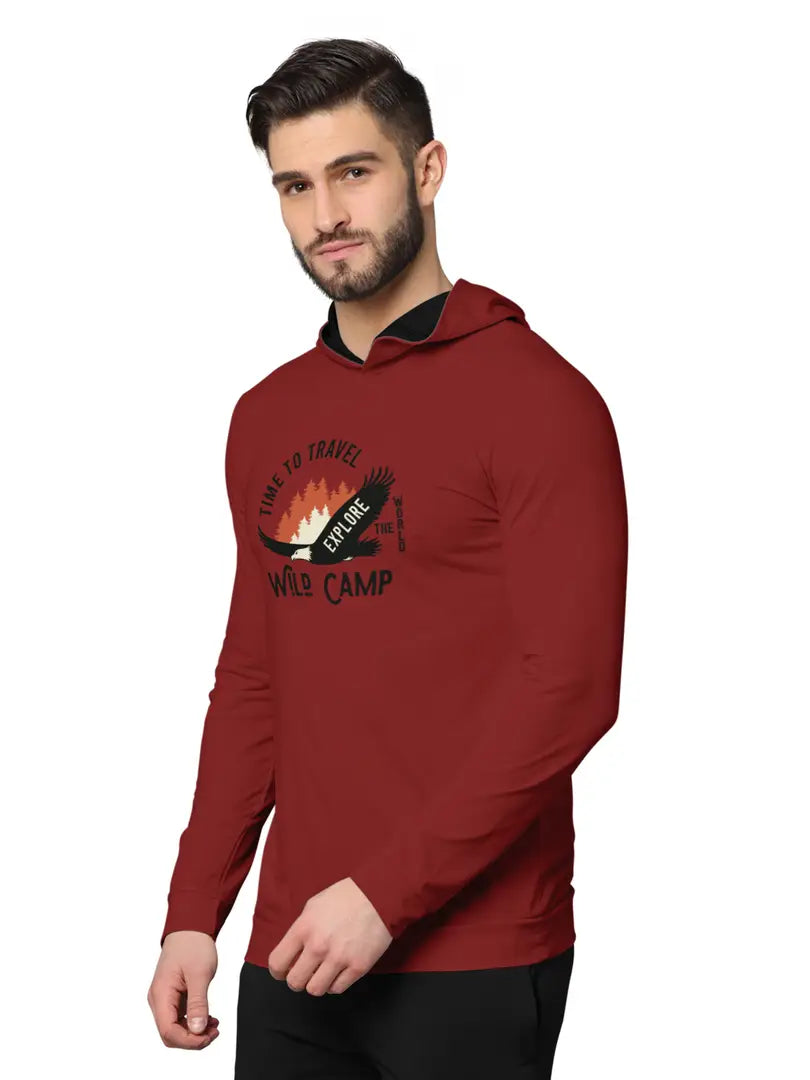Stylish Fancy Cotton Blend Hood Long Sleeves Printed Sweatshirts Combo For Men Pack Of 2