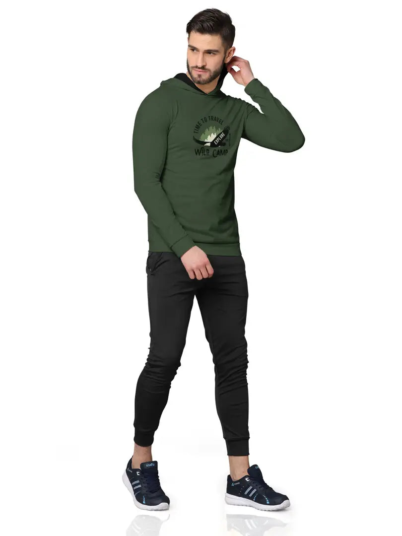 Stylish Fancy Cotton Blend Hood Long Sleeves Printed Sweatshirts Combo For Men Pack Of 2