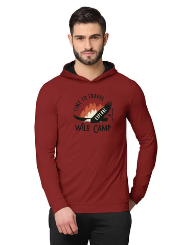 Stylish Fancy Cotton Blend Hood Long Sleeves Printed Sweatshirts Combo For Men Pack Of 2