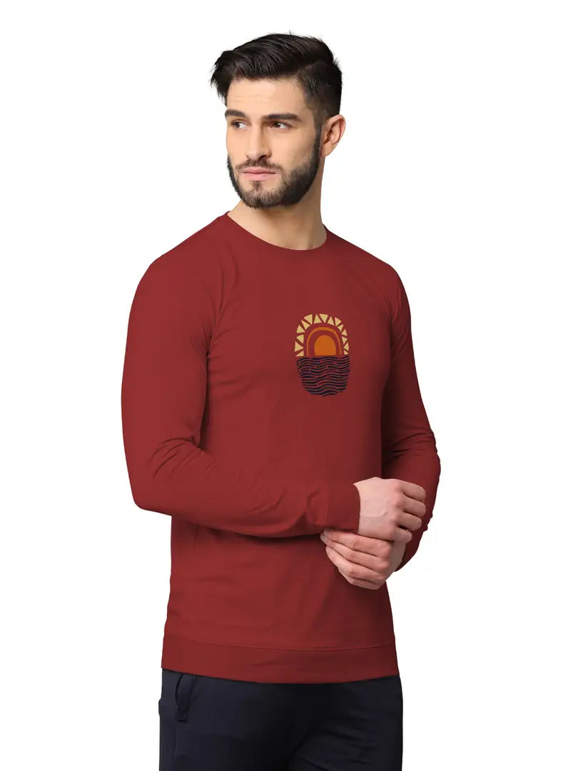 Stylish Fancy Cotton Blend Round Neck Long Sleeves Printed Sweatshirts Combo For Men Pack Of 2