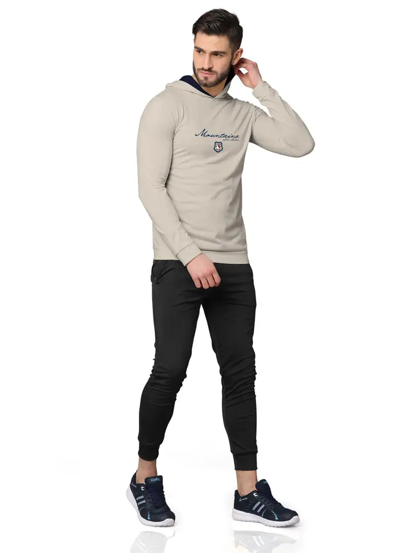 Stylish Fancy Cotton Blend Hood Long Sleeves Printed Sweatshirts Combo For Men Pack Of 2