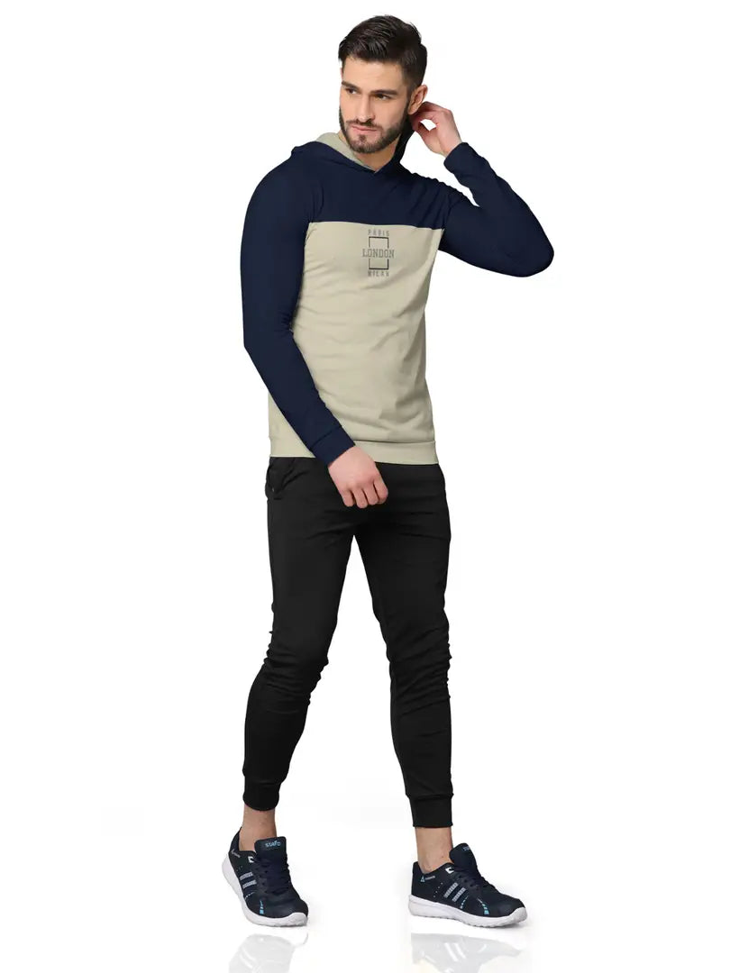 Stylish Fancy Cotton Blend Hood Long Sleeves Printed Sweatshirts Combo For Men Pack Of 2