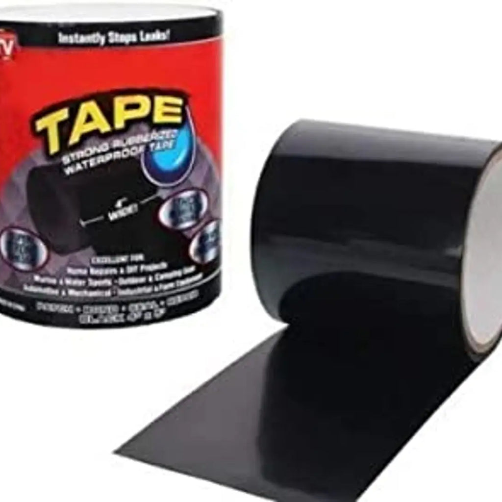 Unique Store Instant Rubberized Adhesive Sealing Tape | Flex-i Tape For Any Surface, Stops Leaks - Waterproof | Black, 4 Inches x 5 Feet Roll