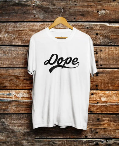 Dope Printed Mens White Round Neck T-shirt