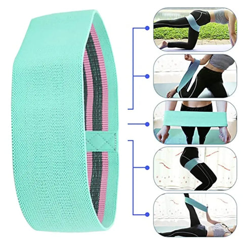 Green Fitness Band, Fabric Resistance Loop Bands for Legs, Butt, Hip, Thighs,  Yoga Resistance Tube