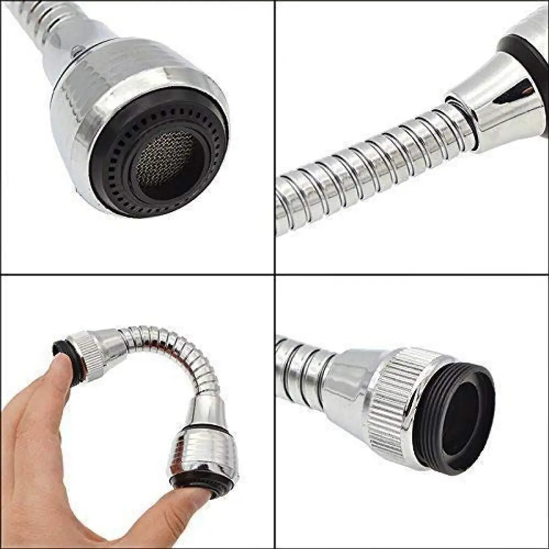 Stainless Steel Chrome Finish 360 Degree Rotating Turbo Flex Flexible Water Saving Nozzle Faucet Extender tap for Kitchen Sink and Bathroom