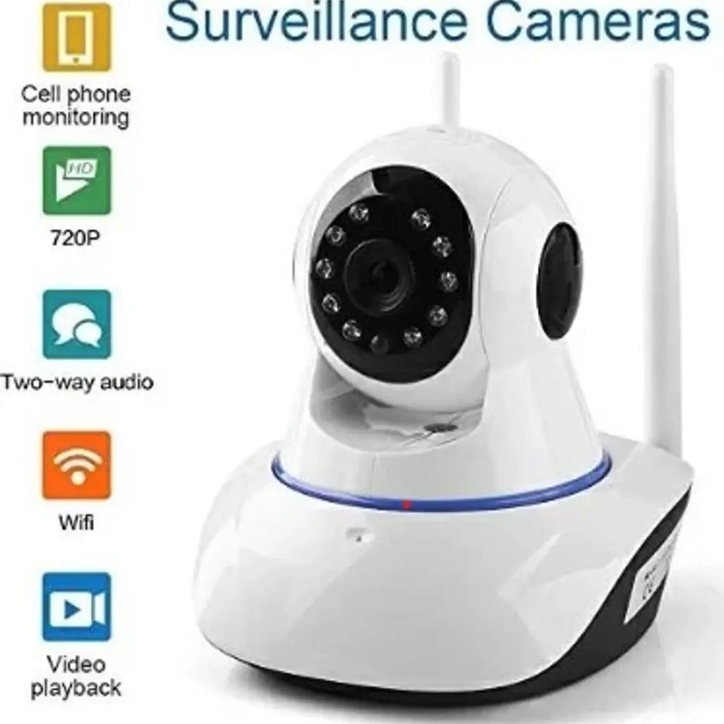 KOSON Camera 1080P Wi-Fi Security Camera, Full HD Video and Audio Recording,360 Degrees Panoramic Camera for Surveillance, Motion Detection/Light Vision/Alarm and Support 64Gb (2 Way ANTENA Camera).