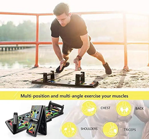 GIN60  Pushup board 07 Push Up Rack Board Fitness Equipment Home Practice Push-up Bar  (Multicolor)