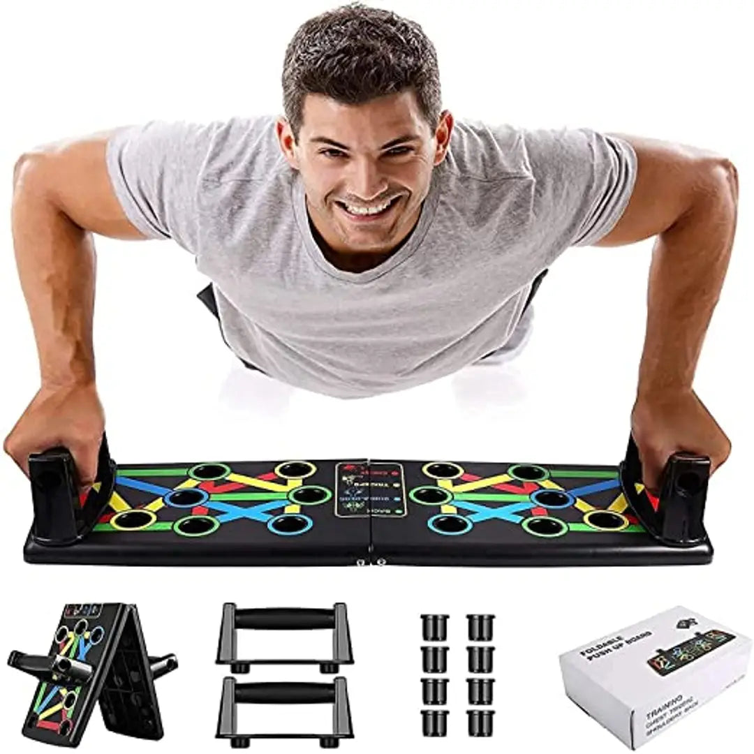 GIN60  Pushup board 07 Push Up Rack Board Fitness Equipment Home Practice Push-up Bar  (Multicolor)