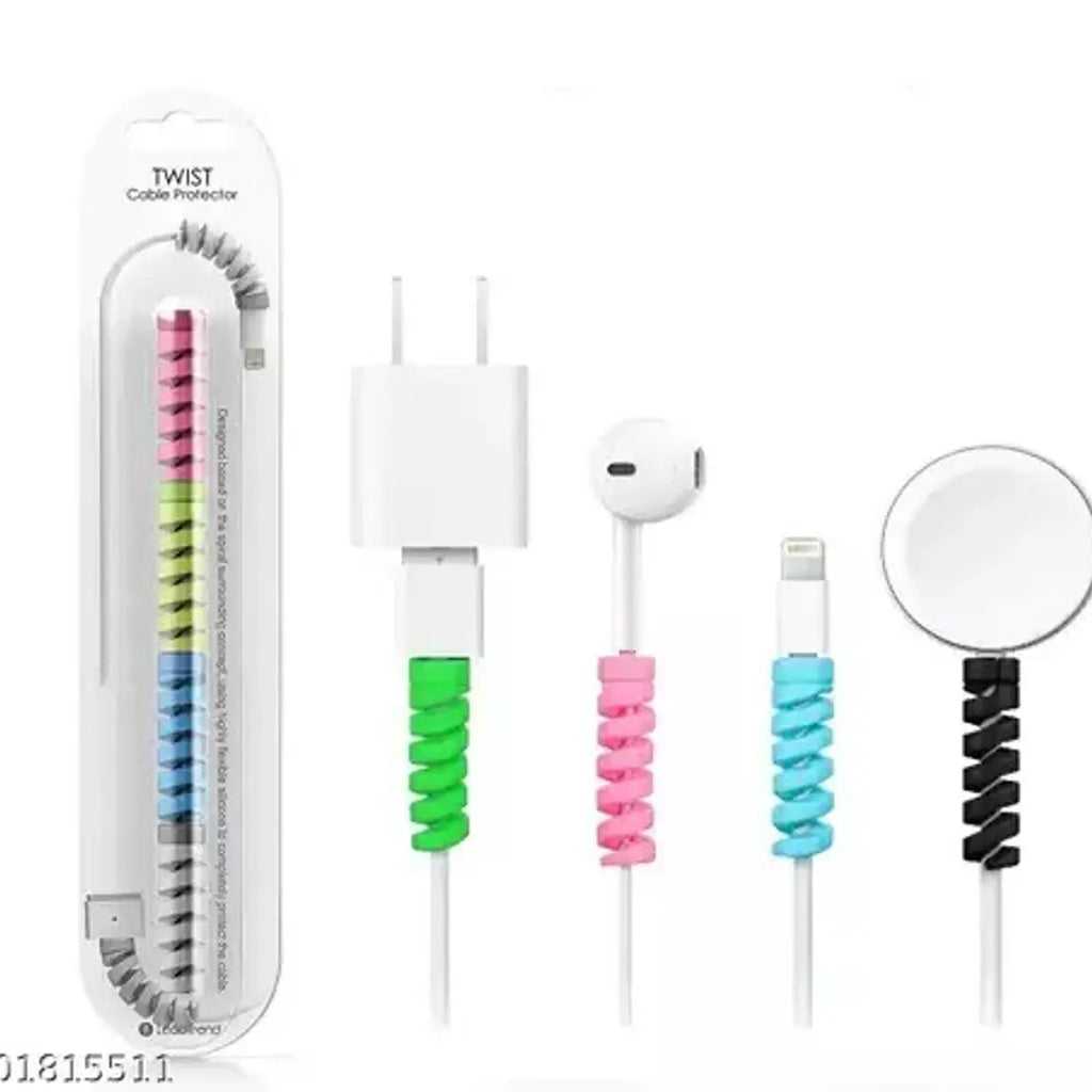 Spiral Charger Cable Protector Data Cable Saver Charging Cords Protective for All Universal Earph(4 PIECES)