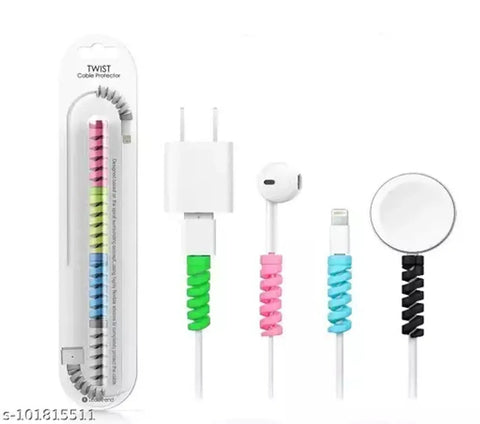 Spiral Charger Cable Protector Data Cable Saver Charging Cords Protective for All Universal Earph(4 PIECES)