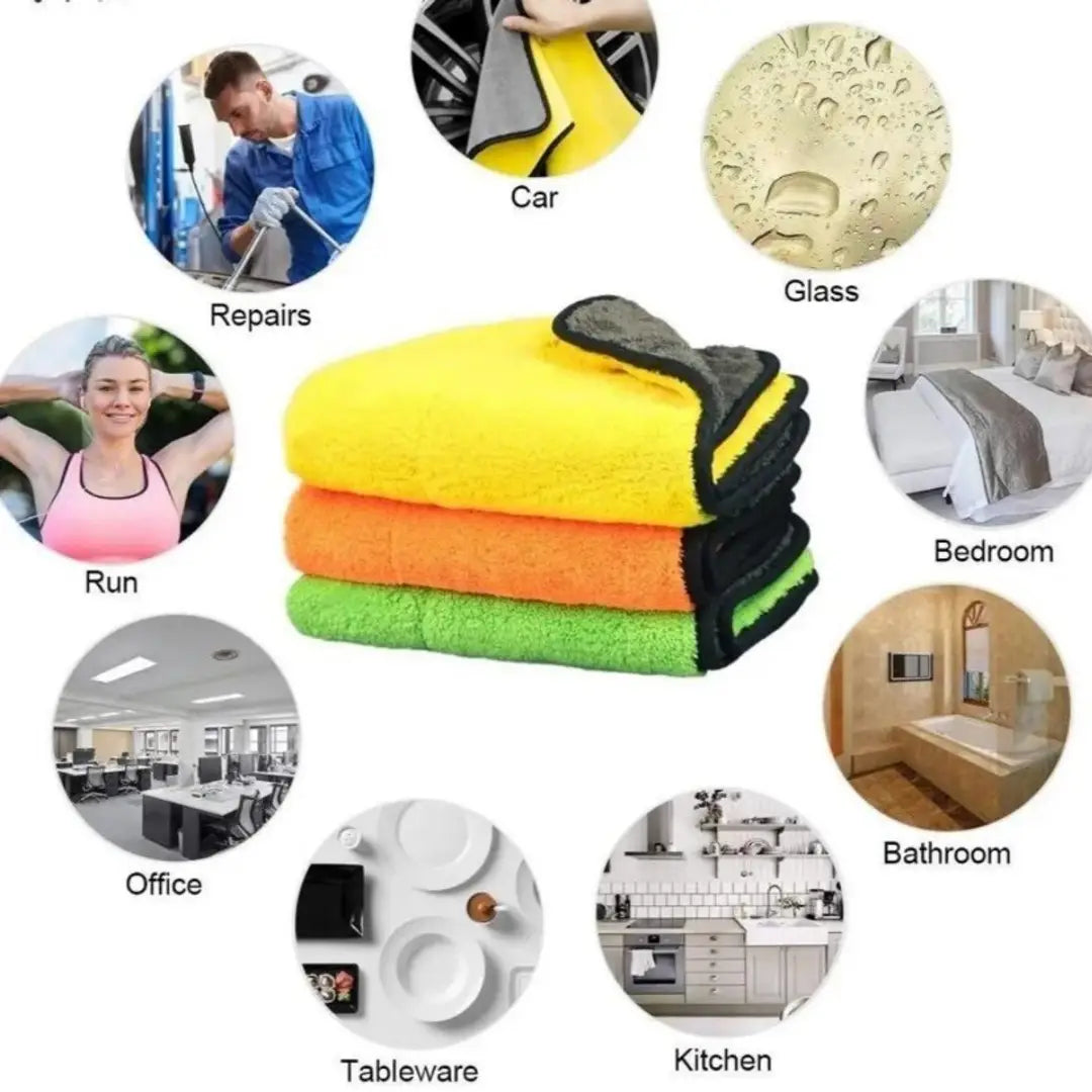 Microfiber Towel for Kitchen-Car-Bike Cleaning  Multipurpose Uses(Pack of 3)