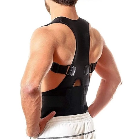 Unisex Magnetic Back Brace Posture Corrector Therapy Shoulder Belt for Lower and Upper Back Pain Relief, posture corrector men for women,back support belt for back pain -Free Size
