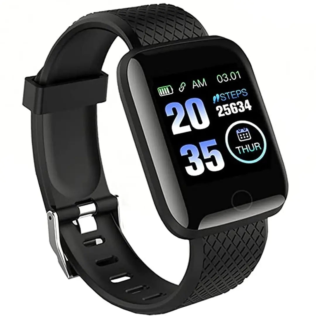 Latest ID116 Plus Bluetooth Smart Fitness Band Watch with Heart Rate Activity Tracker Waterproof Body, Calorie Counter, Blood Pressure(1), OLED Touchscreen for Men/Women