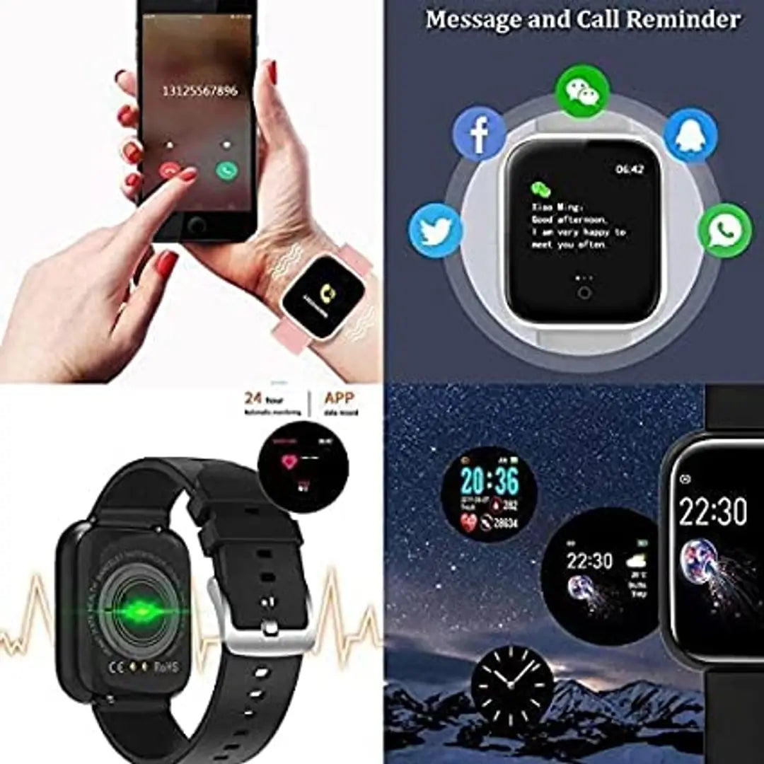 - ID116 Water Proof Bluetooth Smart Watch Fitness Band for Boys, Girls, Men, Women  Kids | Sports Watch for All Smart Phones I Heart Rate and BP Monitor - Black iOS