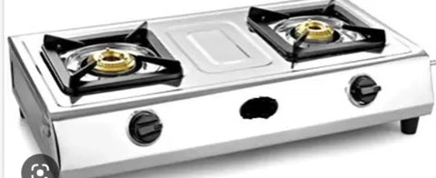 STAINLESS STEEL 2 BURNER GAS STOVE