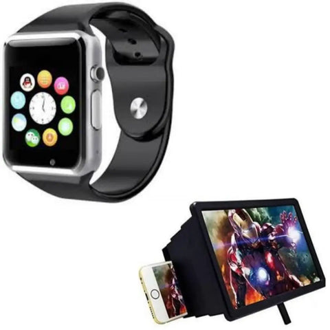 A1 Smart Watch with calling feature Smartwatch   3D Screen Magnifier Eyes Protection Enlarged Expander Support for All Android Phone