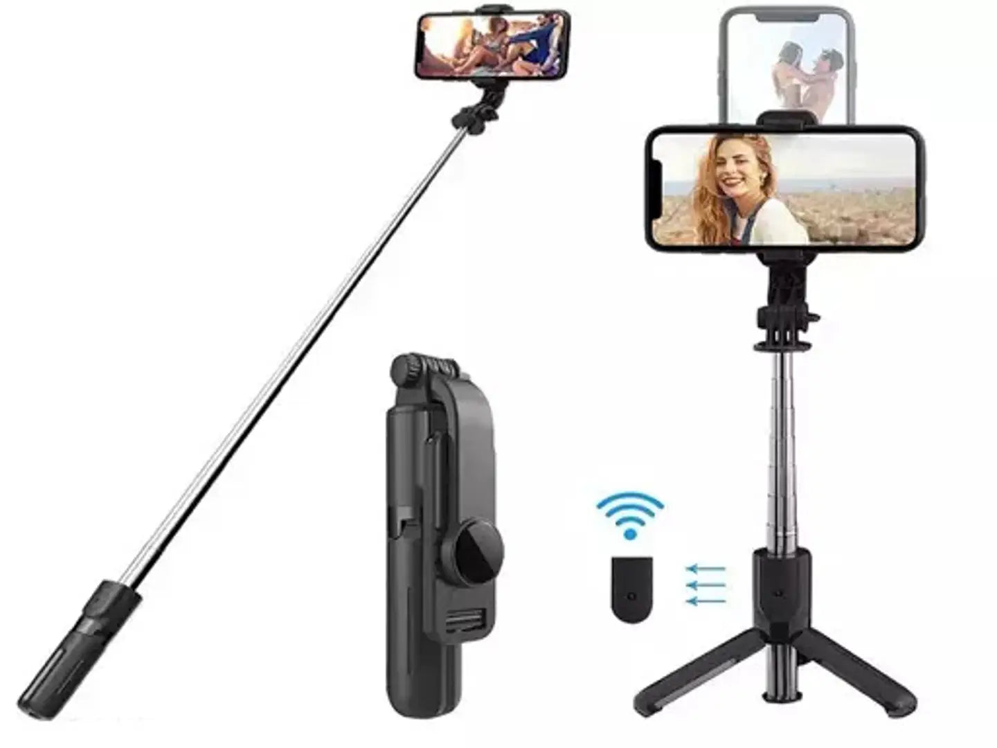 KUBA Bluetooth Extendable Selfie Stick with Tripod Stand and Wireless Remote,3-in-1 Multifunctional Selfie Stick Tripod