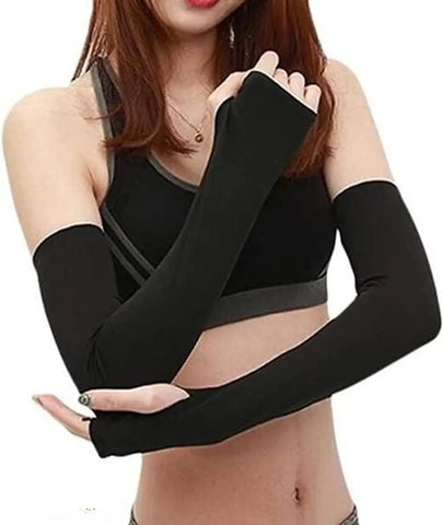 Stylish nylon gloves for men and women Black colour [Pack of 1]