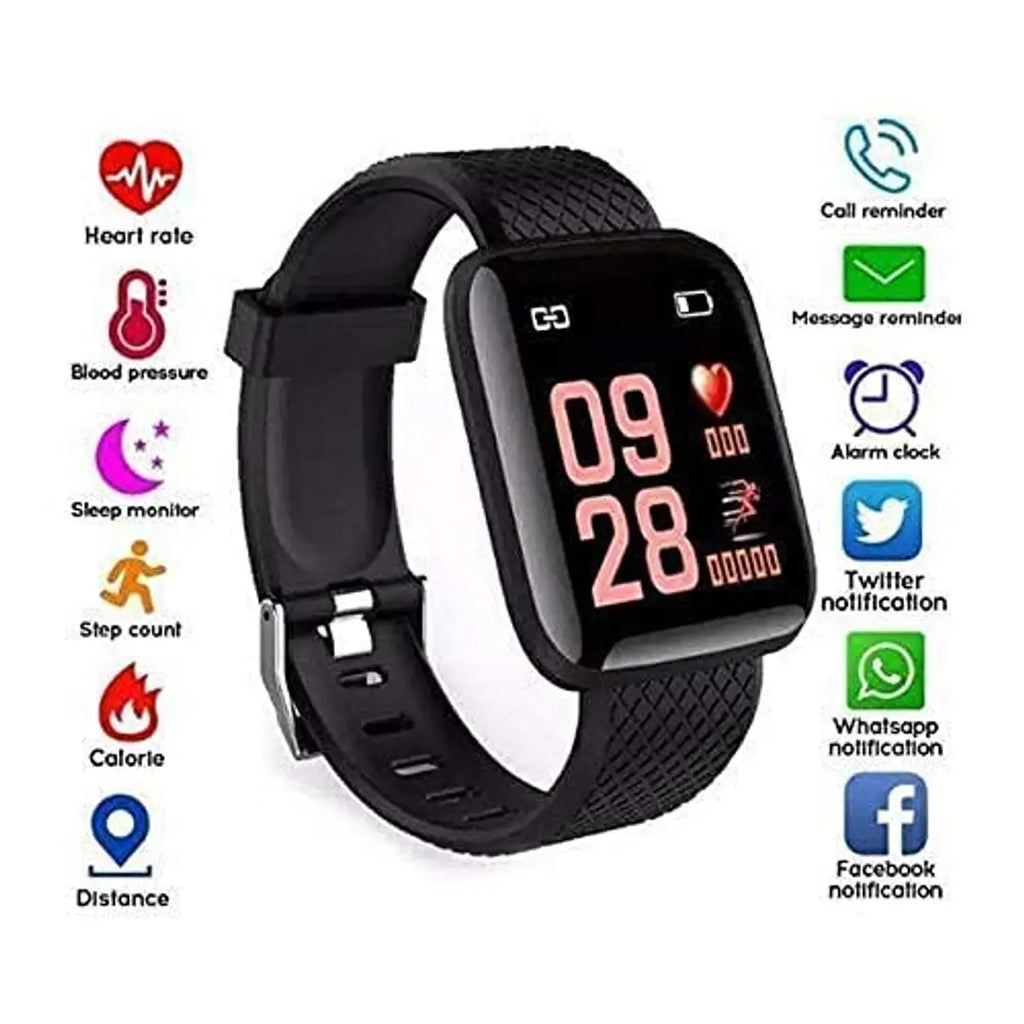 ID116 black smart watch