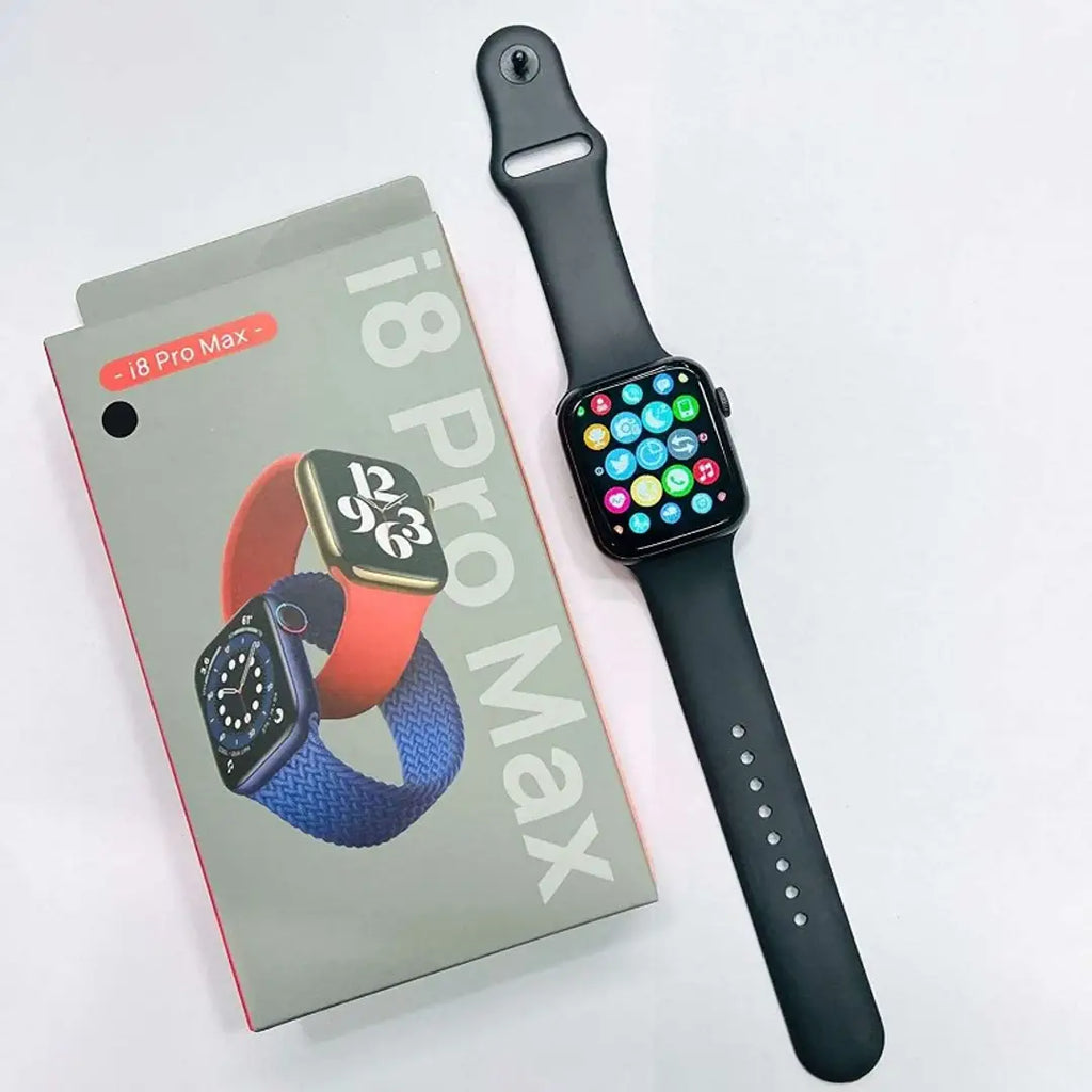 i8 Pro Max Touch Screen Bluetooth Calling Smartwatch with Activity Tracker Compatible with All 3G/4G/5G Android  iOS Smartphones - Black