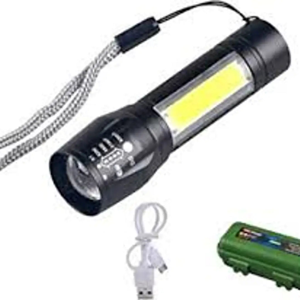 DAYBETTER Torch Lights Rechargeable Quality LED Flashlight with COB Light Mini Waterproof Portable LED COB Flashlight USB Rechargeable 3 Modes Clip Light