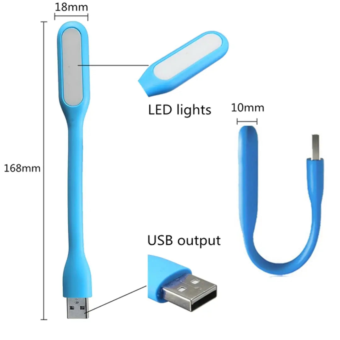 Mini Adjustable Flexible USB LED Light Night Lamps for Power Bank , PC Laptop Computer Keyboard Assorted Colour(Pack of 3)