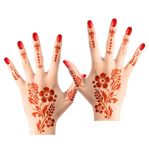 Mehandi Design Stencils sticker for Hand, Quick and easy tool. best for girls, kids, women