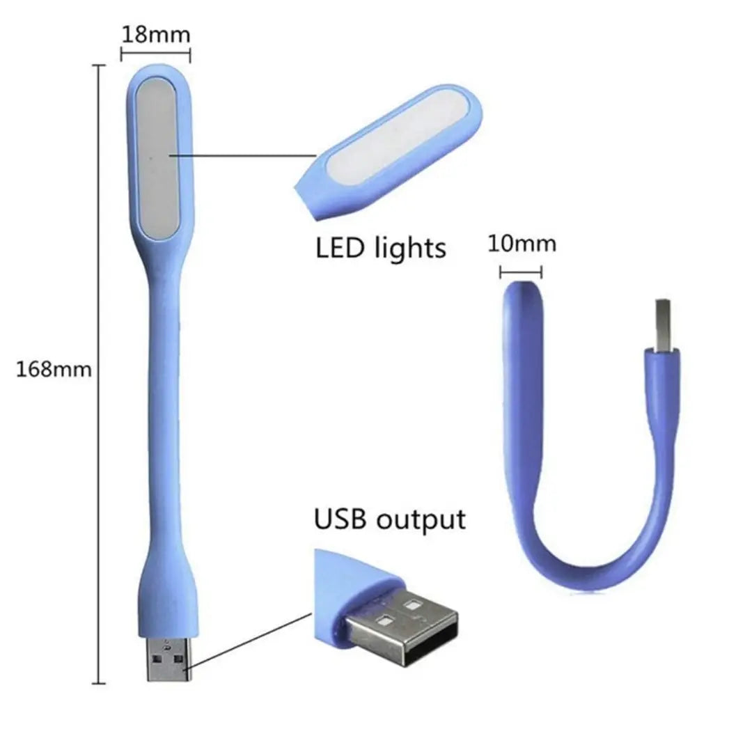 Set of 5 Mini USB LED Light Adjust Angle / Bendable Portable Flexible USB Light with USB for Power Bank PC Laptop Notebook