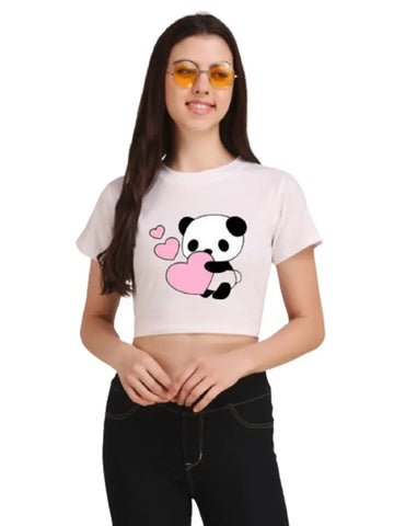 Flying Pigeon  Women Printed Round Neck White T-Shirt Special price