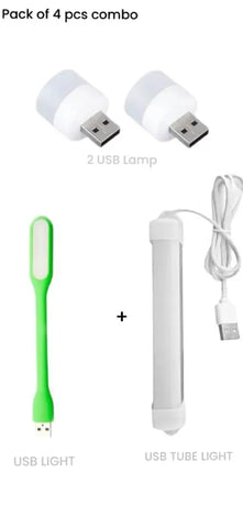 icall Present 2 Super Mini USB Night Lamp With 10 Volts 10 Watts USB LED High Brightness Desk Tube Light  1 USB Light For Bedroom / Outdoor / Emergency Light And Any Uses (pack of 4)