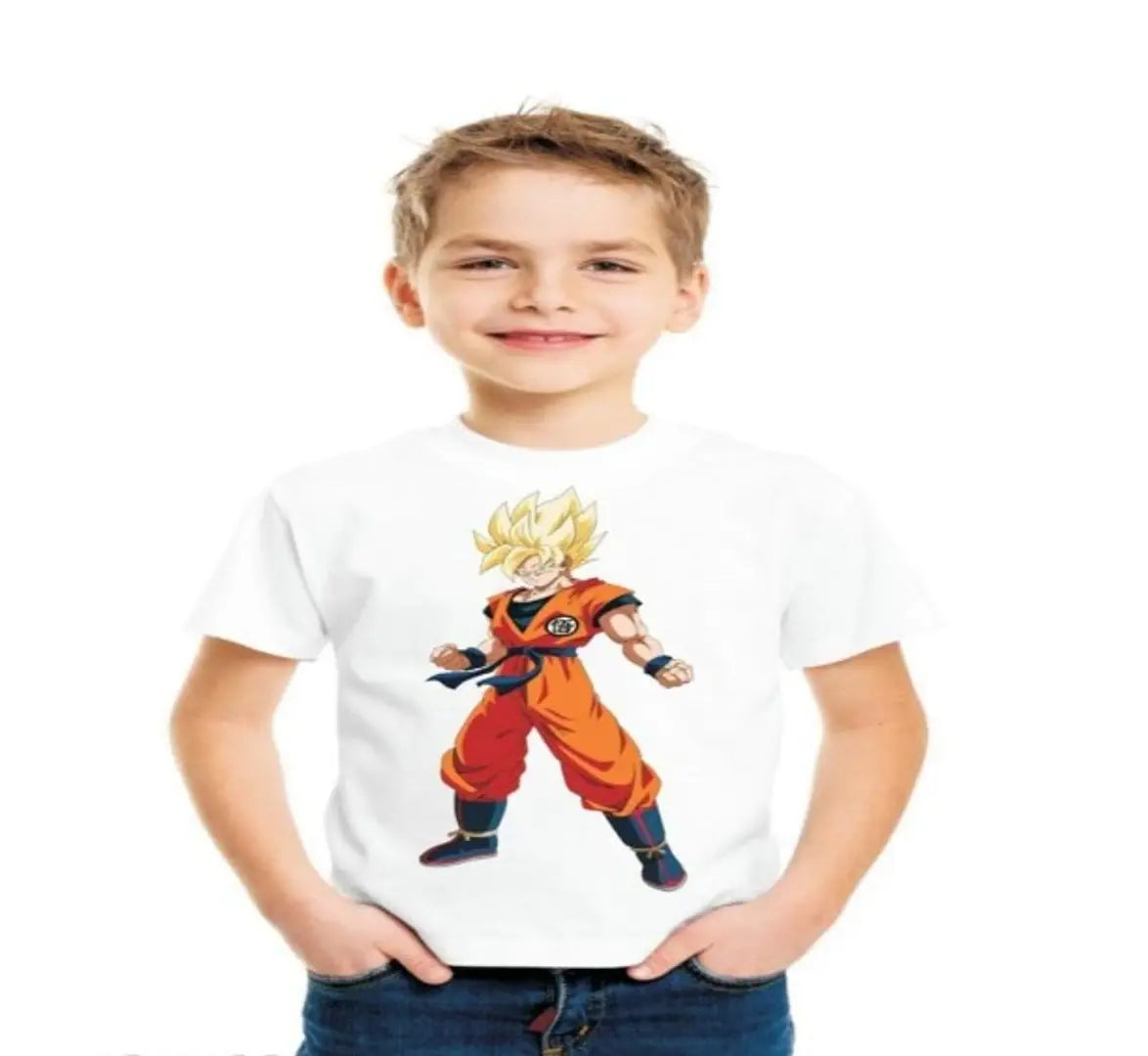 Stylish boys polyester round neck  white t-shirt