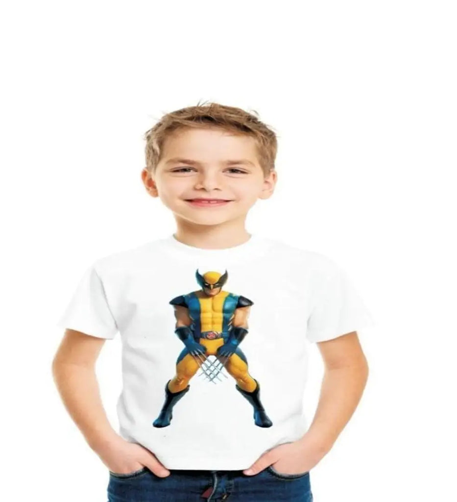 Stylish boys polyester round neck  white t-shirt