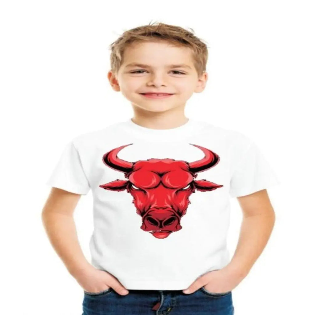 Stylish boys polyester round neck  white t-shirt