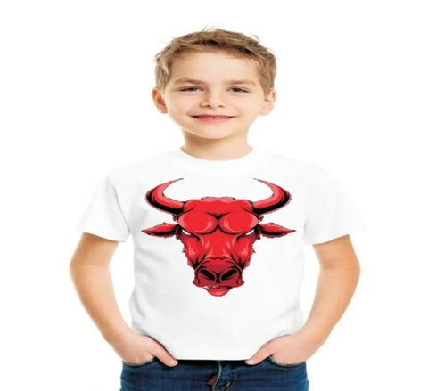 Stylish boys polyester round neck  white t-shirt