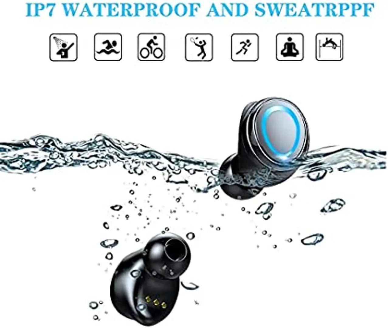 Wireless Earbuds Bluetooth 5.1 Headphones Compatible with Waterproof TWS Stereo Headphones in Ear Built in Mic Headset