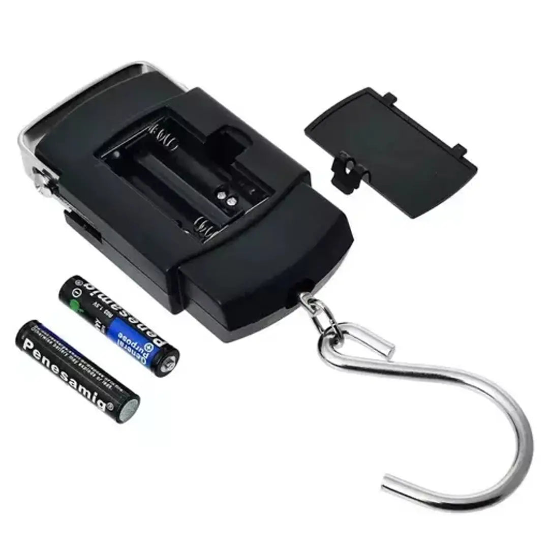 Electronic Digital Weighing Hanging Stainless Steel Hook Luggage Portable Scale with LCD Display for Industrial Fishing Factory Use Capacity 50Kg (Black)