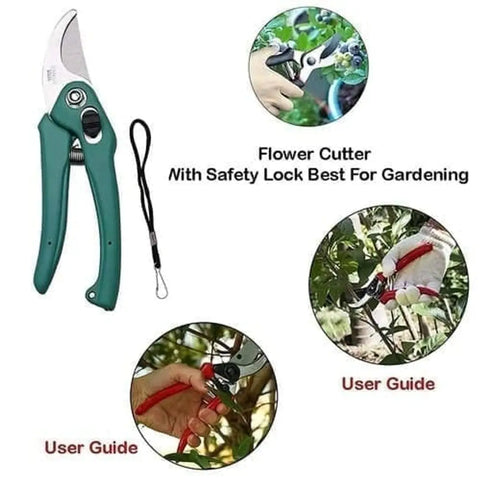 Coating Garden Flower Cutter Flower Pruner Stainless Steel And PVC Flower Cutter Pruning Shears HEAVY DUTY GARDEN PRUNING SHEARS PRUNERS HAND TOOL PLANT CUTTER Hand Pruner Secateurs Cutter Plants Tool