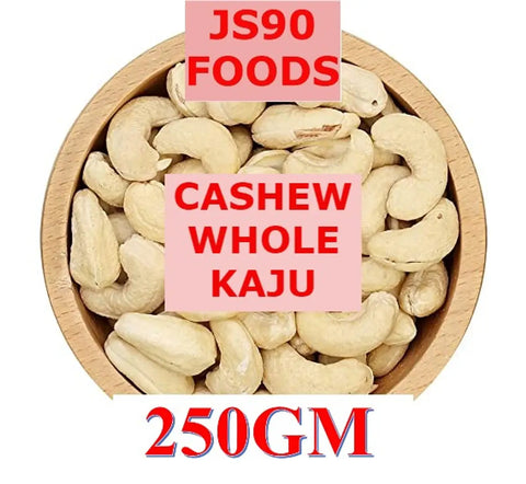 250GM Cashew Kaju Whole Sabut Sabat Simple Plain Unsalted Unroasted JS90 FOODS