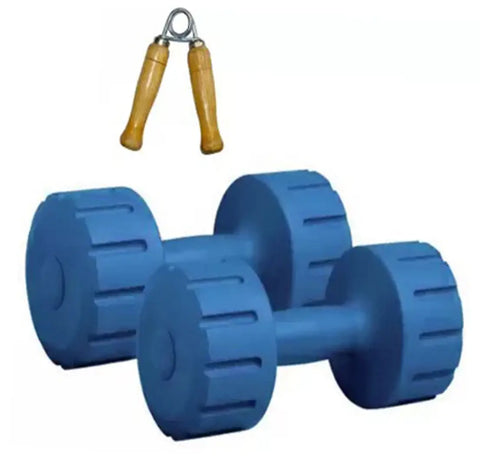 2KG PAIR PVC DUMBELL WITH WOODEN HAND GRIP
